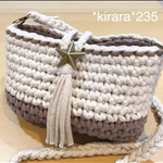 *kirara*235 グレージュ×ベージュ 星 コンチョ タッセル ショルダー