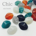 天然石風ひし形ビーズ シックカラーmix