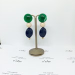 チタン 大ぶりピアス green navy