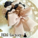 さらにもこもこ✨ふわもこ🎀リボン付きシフォンシュシュ❤(モカ×ブラック)