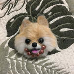 羊毛フェルトポメラニアンのブローチ