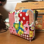 スリムポーチ  パッチワーク柄