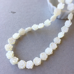 【再入荷】マザーオブパールAAA　ホワイト　薔薇（ローズ）１０mm