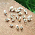 ※送料無料  50個入り★ラインストーン繋ぎチャーム♪　4mm（クリスタル）