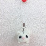 【再販】白ハムスターちゃんストラップ