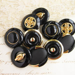  ■ 10個入■日本製■20mm■ビンテージボタン (ゴールドパール)　 [0495] 