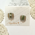 クラシックピアス✳︎イヤリング   モスグリーン&ゴールド