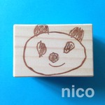 nico＊消しゴムはんこ＊子ども絵はんこ＊パンダ