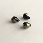 輸入チェコビーズ＊Black&Gold雫型＊3個セット