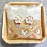 桜と兎の和リングピロー