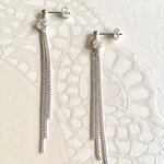 再販♢シルバーチェーンピアス♢クリスタル