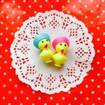 レトロポップ★ヴィンテージ★ヒヨコのブサカワチャーム★2色セット