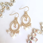 天然石×ビーズ エスニック シャンデリアピアス