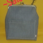 Sale！！ヒッコリーがま口ショルダーバッグ