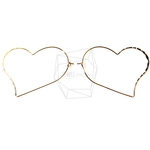 ERG-395-G【2個入り】 テクスチャワイヤーハートイヤーフック,Textured Wire Heart 