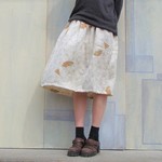 着物リメイク*ギャザースカート*白花扇