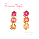  トリプル 桜のピアス