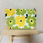 【送料無料SALE】ポーチ お花模様 イエロー