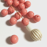 ６個12mm アクリルラウンドビーズ サーモンピンク