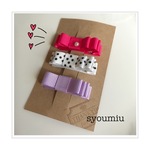 〈3個セット〉シンプルリボンのヘアクリップ D （ベビー&キッズ）