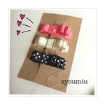 〈3個セット〉シンプルリボンのヘアクリップ C （ベビー&キッズ）