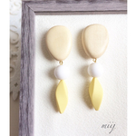 ＊再販＊ウッドビーズ×アクリルビーズで異素材な大ぶり春色ピアス
