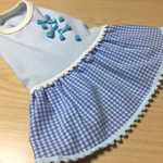 ペット服（水色チェック