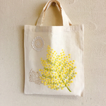  ふわふわミモザの羊毛刺繍トート♡