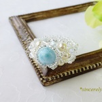 【ご予約品】天然石ラリマー(8mm)のリング15