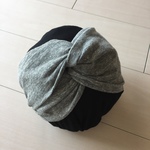 やわらかコットンニット ヘアターバン 杢グレー 