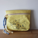 <再販!>cat print pouch・レモン
