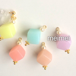 選べるパステルキューブピアス*イヤリング*ノンホールピアス*