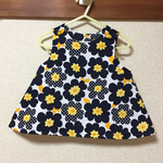 チュニックワンピース✴︎花柄🌺紺色