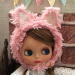 再入荷♪ブライス用＊桃色ネコのニット帽