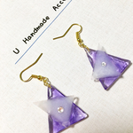 トライアングルのダブルクリアピアス 三角