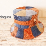 元気いっぱい🍅オレンジ×デニムのHAT(NO.1)