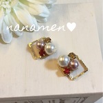スクエアビジューのピアス☆イヤリング