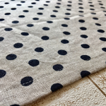 リネンのランチョンマット2枚組 B＊水玉 ブルーブラック