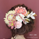 F17KA15【七点セット】ピンク・ヘッドドレス・髪飾り・成人式・卒業式・結婚式・パーディー・和婚