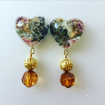 押し花レジンぷっくりハート イヤリングorピアス