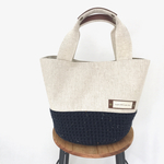 【受注製作】sizeS Navyツイードのニットバッグ 