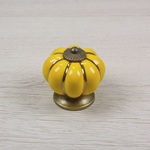 陶器　パンプキンつまみ（黄）　２個セット