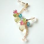 K14gf×レモンクォーツ×アシンメトリー×ピアス