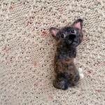 【羊毛】第3販・見返り秋田犬とらブローチ「ん？なぁに？？」【犬】