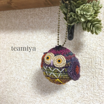 【一点物】フクロウ キーホルダー(Yellow eyes)