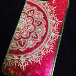 キラキラ流れ星②☆メヘンディのクリアーケース☆iphone,galaxy☆c.yoru