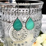 ステンドグラス　ドロップピアス/イヤリング～アクアミント～
