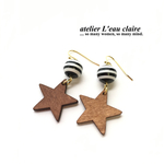 ボーダー×ウッドスター★☆イヤリング/ピアス