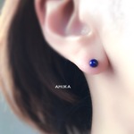 14kgf  ラピスラズリ 4㎜ ピアス   天然石           クリスマス  冬