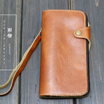 【受注製作】上質部分のみ使用してつくった牛革iphone6/plus, 7/plus, 8/plusケース　手帳型　ブラウン　TS038